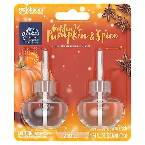 Sc Johnson Glade Plugins Golden Pumpkin And Spice Scented Oil Refills 0