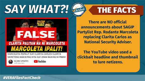 Vera Files Video Falsely Claims Marcoleta Will Replace Carlos As