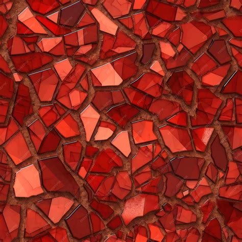 Premium Ai Image Red Color Broken Glass Texture Seamless Pattern