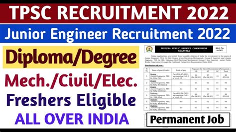 Tpsc Junior Engineer Recruitment