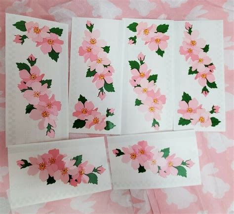 Mrsgrossmans Stickers Pink Flowers Wild Roses 1998 Vintage Stickers