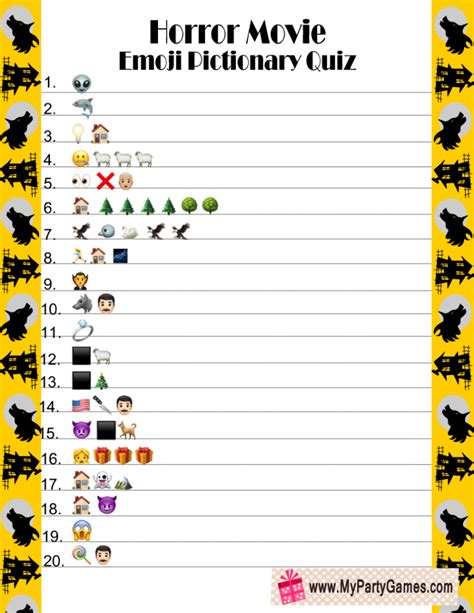 Free Printable 80s Movies Emoji Quiz Free Printable Romantic Movie