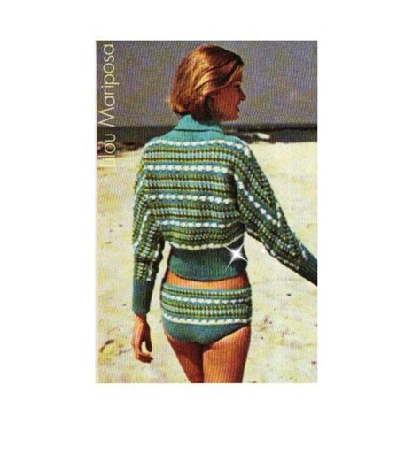 Crochet Bikini Pattern Vintage S Bikini And Sweater Beach Etsy