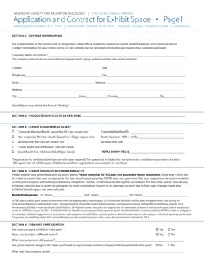 Fillable Online Astro Exhibitor Prospectus2015indd ASTRO Astro Fax