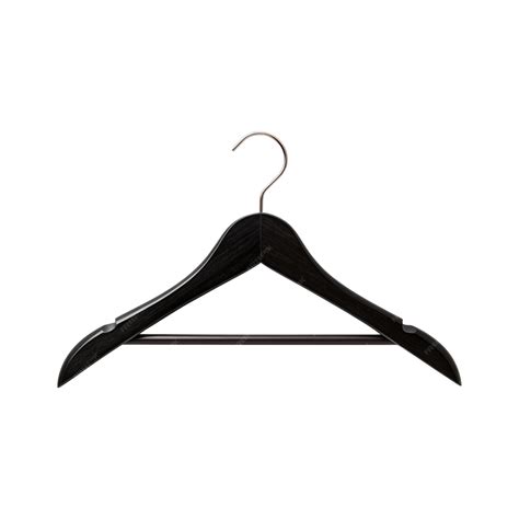 Premium Photo | Black wooden clothes hanger isolated on a white background