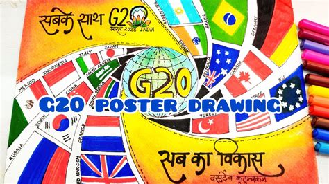 Poster On G20 G20 Drawing G20 India Logo Drawing One Earth One