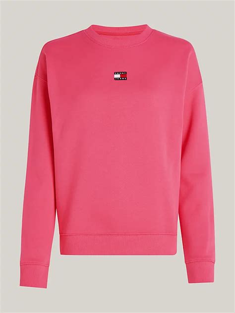 Badge Boxy Fit Sweatshirt Pink Tommy Hilfiger