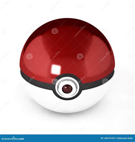 Pokeball Isolated On White Background 3d Editorial Photography