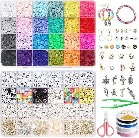 Pi Ces Kit Perles Plates Pour Bracelet Couleurs Mm Perles