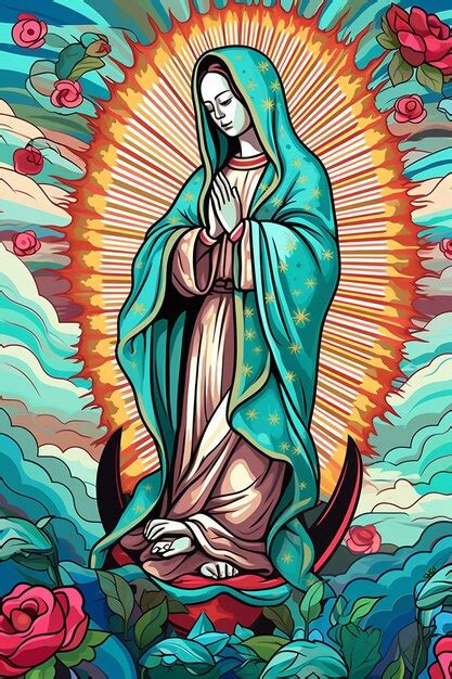 Fondo Para La Estatua De Nuestra Se Ora De Guadalupe Foto Premium