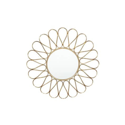 Antheia Antique Gold Metal Petal Round Wall Mirror By Debenhams