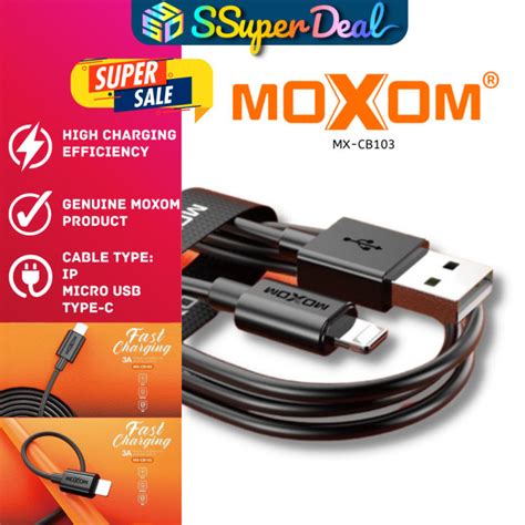 Moxom MX CB103 Fast Charging 3A Data Cable Lazada