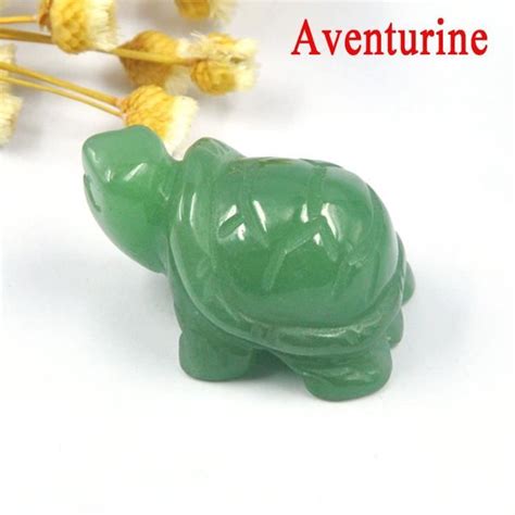 Pierre Vendue Seule Aventurine Statue De Tortue En Cristal Naturel