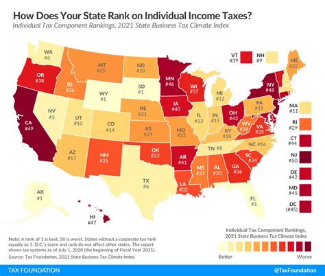 Income Taxes By State Map United States Map