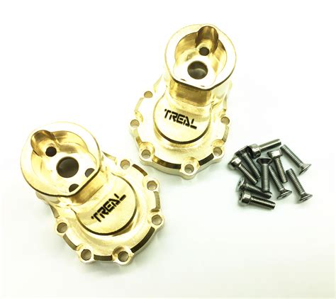 Treal Brass Rear Inner Portal Cover Housing And Portal Drive Axle Mounts 2 Pcs Blacken For Trx