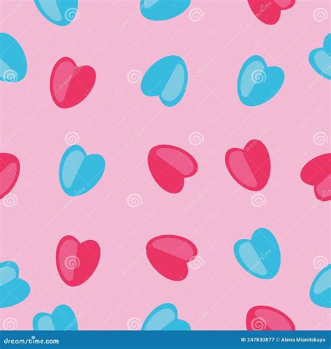 Vector Cute Hearts Seamless Pattern Stock Vector Illustration Of