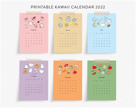 Kawaii Calendar 2023 Printable Cute Aesthetic Anime Calendar - Etsy ...