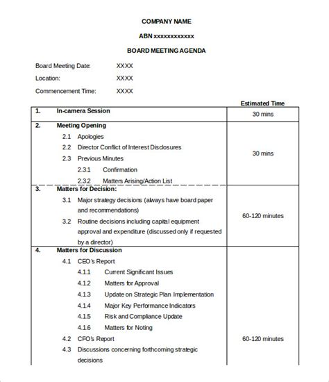 Meeting Agenda Template Word | [#] New Concept