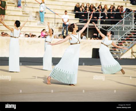 The Priestesses Of The Ceremony Are Dancing Sacredly Before The Relay