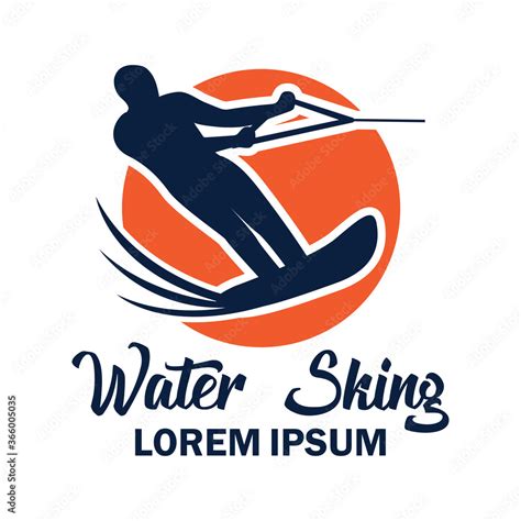 Vetor De Water Skiing Logo With Text Space For Your Slogan Tag Line