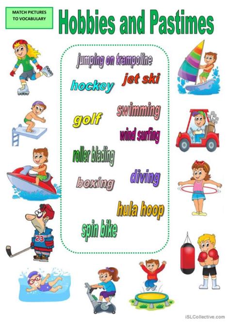 373 Hobbies English Esl Worksheets Pdf And Doc