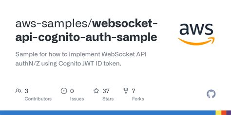 Github Aws Samples Websocket Api Cognito Auth Sample Sample For How