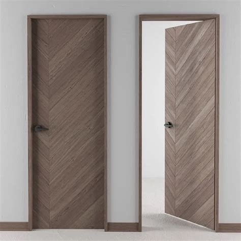 Rectangle Brown Prehung Pinewood Interior Doors For Hotel Thickness