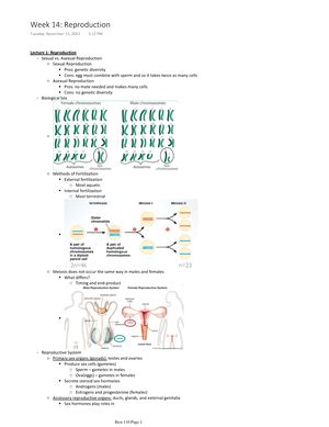 Bios 110 Week 8 Pt 1 Bios 110 Cells And Organism Notes Lecture 1