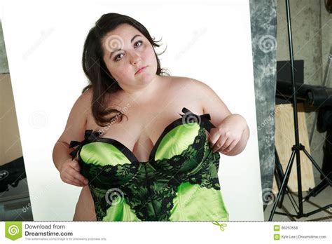 Plus Size Woman Posing In The Studio Stock Photo Image Of Nude Female