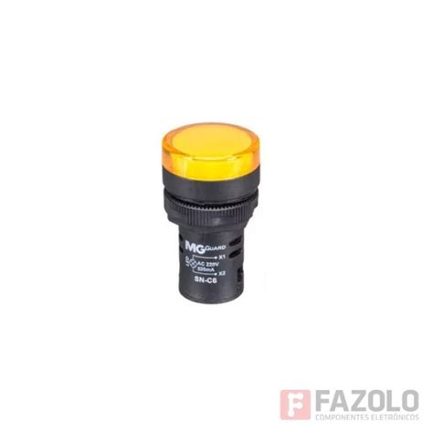 SINALIZADOR LED 220V AMARELO MARGIRIUS PA019044 22MM Fazolo