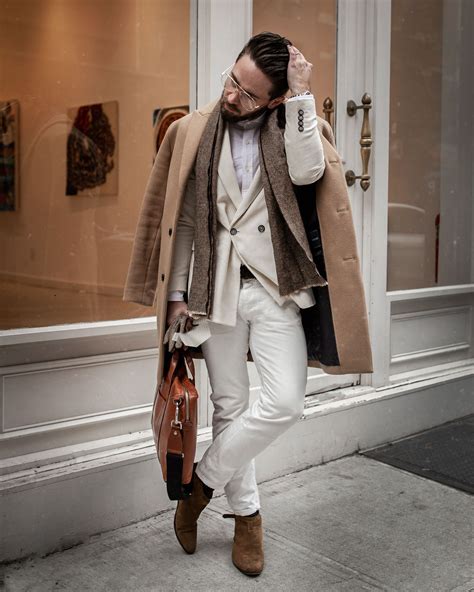 How To Wear White In Winter Mens Style Guide Winter White Outfit