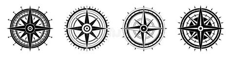 Compass Icon Set Of Compass Symbols Stock Vector Illustration Of