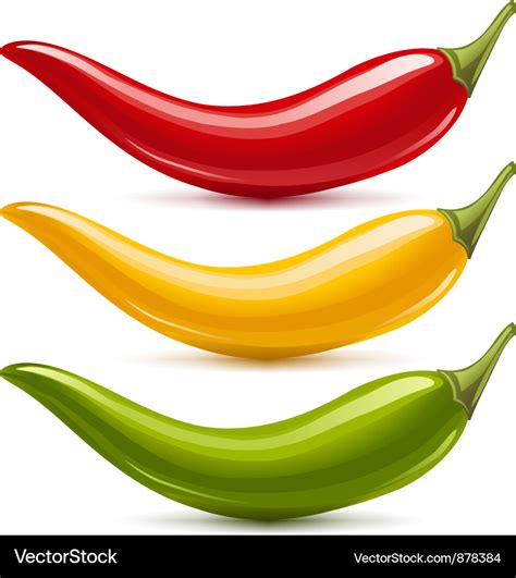 Hot Chilli Pepper Set Royalty Free Vector Image