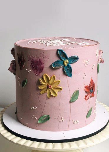 43 Cute Buttercream Flower Cake Ideas Colourful Flower Mauve Buttercream