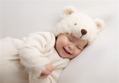 Premium AI Image | Baby smiling while sleeping