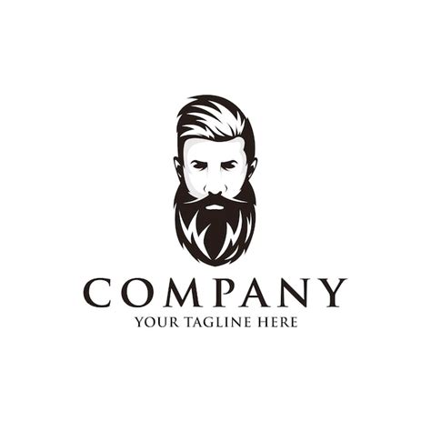 Premium Vector Beard Man Logo Vector Illustration