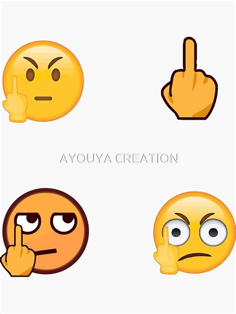 Fuck You Emoji Middle Finger Pack Sticker For Sale By WILSONSIZE Redbubble