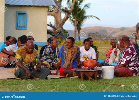 The Kava Ceremony, Yasawa Islands, Fiji Editorial Stock Image - Image of connects, family: 141403084