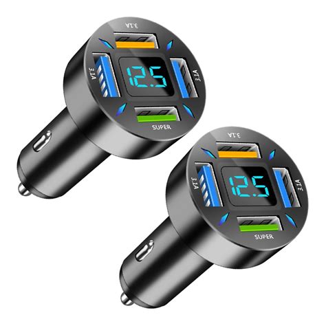 Pcs In Usb W Digital Display Car Super Fast Charger Acrp Pb