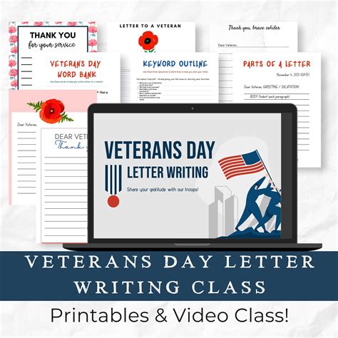 Veterans Day Thank You Letter Template Printable W/bonus Video Class ...