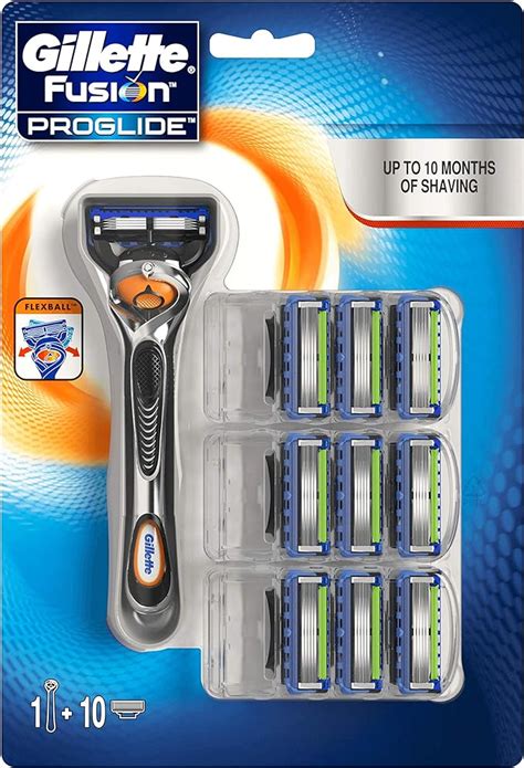 Gillette Fusion ProGlide Men’s Razor & 9 Blades Refills: Buy Online at ...