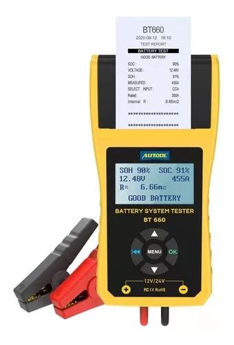 Probador Scanner De Batería Bt660 Autool 12v Con Impresora Cuotas sin