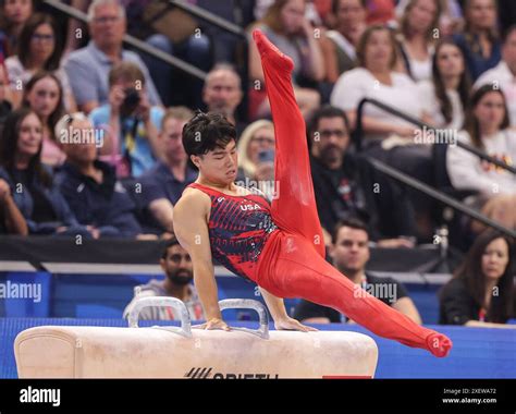 June 29, 2024: Asher Hong on the pommel horse during the 2024 ...