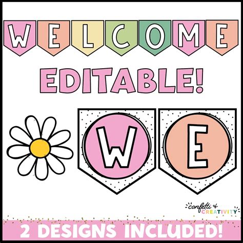 Editable Classroom Welcome Banner Retro Classroom Decor Etsy