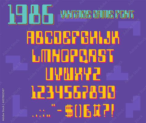 1986 Original Pixel Font 1980s Style Typeface Stock Vector | Adobe Stock