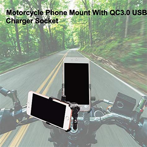 Imestou Aluminium Motorcycle Phone Mount Handlebar Usb A Quick