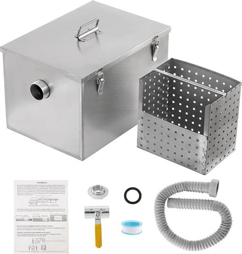 Amazon IRONWALLS 8LBS Commercial Grease Trap Side Inlet Stainless