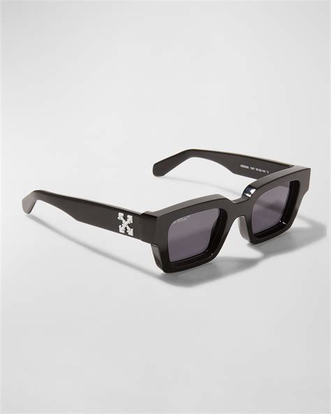 Off White Mens Virgil Ablohs Sunglasses In Black Dark Grey Modesens