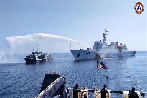 Chinese Coast Guard Uses Water Cannons On Philippine Vessels Again