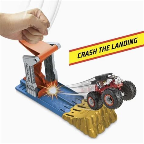 Promo Hot Wheels Monster Trucks Launch Bash Playset With Launcher Mattel Diskon 23 Di Seller